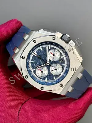 Audemars Piguet Royal Oak Offshore "Chronograph Çelik Kasa Siyah Bezel Mavi Kadran" No. 04, 2. görsel