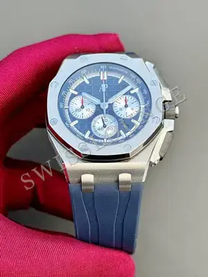 Audemars Piguet Royal Oak Offshore "Chronograph Çelik Kasa Siyah Bezel Mavi Kadran" No. 04, 4. görsel
