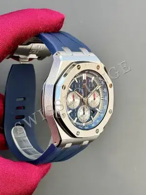 Audemars Piguet Royal Oak Offshore "Chronograph Çelik Kasa Siyah Bezel Mavi Kadran" No. 04, 5. görsel