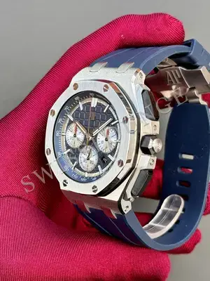 Audemars Piguet Royal Oak Offshore "Chronograph Çelik Kasa Siyah Bezel Mavi Kadran" No. 04, 6. görsel
