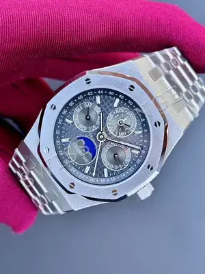 Audemars Piguet Royal Oak "Perpetual Calendar Çelik Kasa Mavi Kadran" 26574 No. 05, 3. görsel