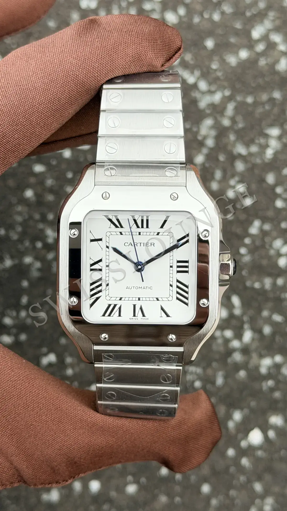Cartier Santos "De Men Xl Çelik Altın Gradyanli Antrasit Gri Kadran" 100 No. 03
