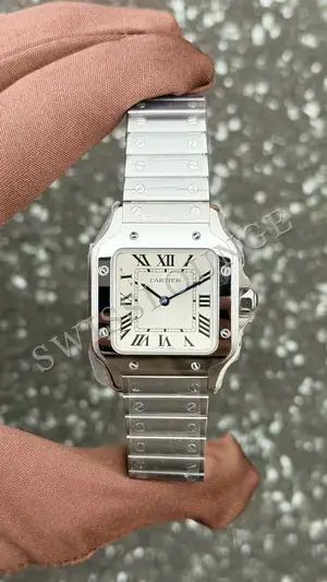 Cartier Santos "De Men Xl Çelik Altın Gradyanli Antrasit Gri Kadran" 100 No. 04 — 1. görsel