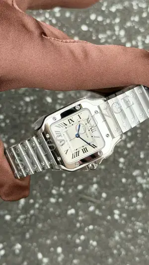 Cartier Santos "De Men Xl Çelik Altın Gradyanli Antrasit Gri Kadran" 100 No. 04 — 3. görsel