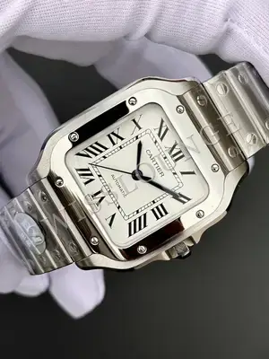 Cartier Santos "De Men Xl Çelik Altın Gradyanli Antrasit Gri Kadran" 100 No. 06 — 3. görsel