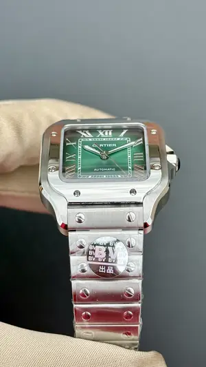 Cartier Santos "De Men Xl Çelik Kordon Yeşil Kadran" — 4. görsel