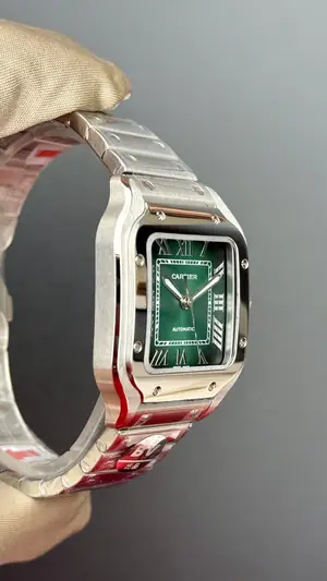 Cartier Santos "De Men Xl Çelik Kordon Yeşil Kadran" — 5. görsel