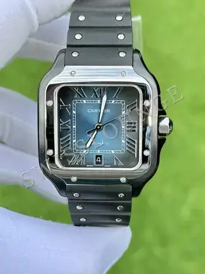 Cartier Santos "De Men Xl DLC Kaplama Çelik Siyah Kadran" 100 No. 02 — 2. görsel