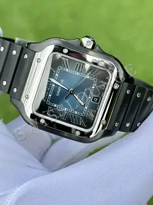 Cartier Santos "De Men Xl DLC Kaplama Çelik Siyah Kadran" 100 No. 02 — 4. görsel