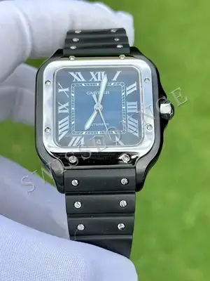 Cartier Santos "De Men Xl DLC Kaplama Çelik Siyah Kadran" 100 No. 02 — 8. görsel