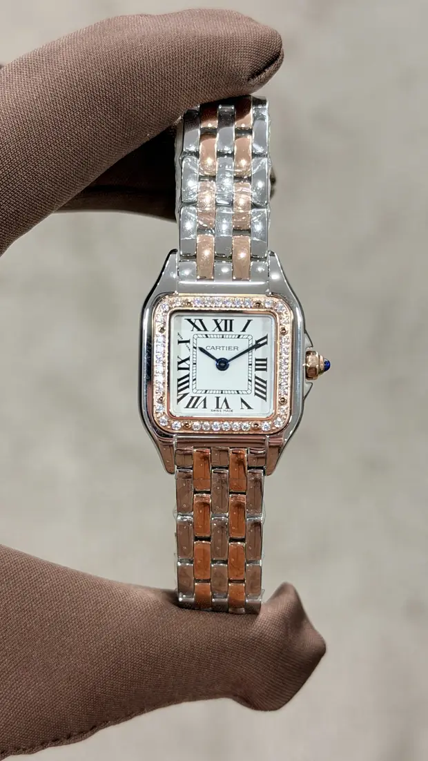 Cartier Santos "Dumont Gold Kasa Silver Dial Blue Leather mm" 43 No. 05