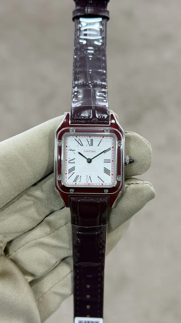 Cartier Santos "Dumont Gold Kasa Silver Dial Blue Leather mm" 43 No. 07