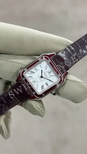 Cartier Santos-Dumont 43 mm "Altın Kasa Gümüş Kadran Mavi Deri" No. 07 — 3. görsel