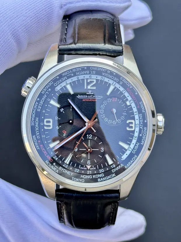 Jaeger LeCoultre Polaris "Le Coultre Geographic Pembe Altın Kasa Mavi Kadran"