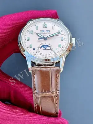Patek Philippe Grand Complications "Annual Calendar Moonphase Beyaz Kadran" — 4. görsel