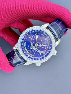 Patek Philippe Celestial Sky Moon "Taşlı Pembe Altın Çelik Kasa Mavi Kadran" 5102PR — 3. görsel