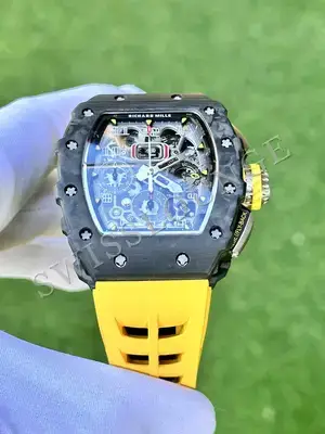 Richard Mille RM 011-03 "Flyback Chronograph Çelik Bezel Sarı Kordon", 4. görsel