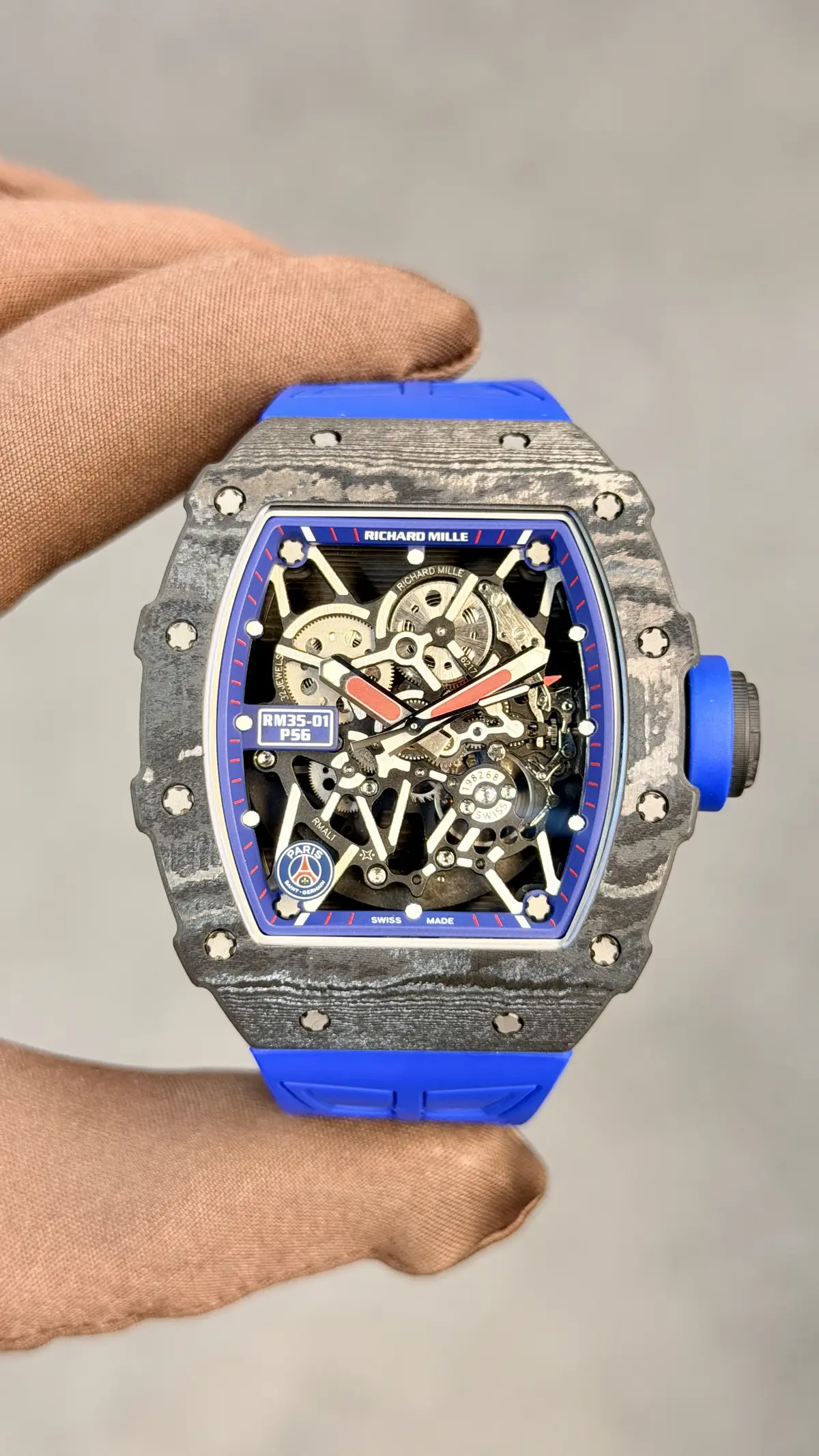 Richard Mille RM 35-01 "Aet Karbon DLC Safir Cam Kasa Sonic"