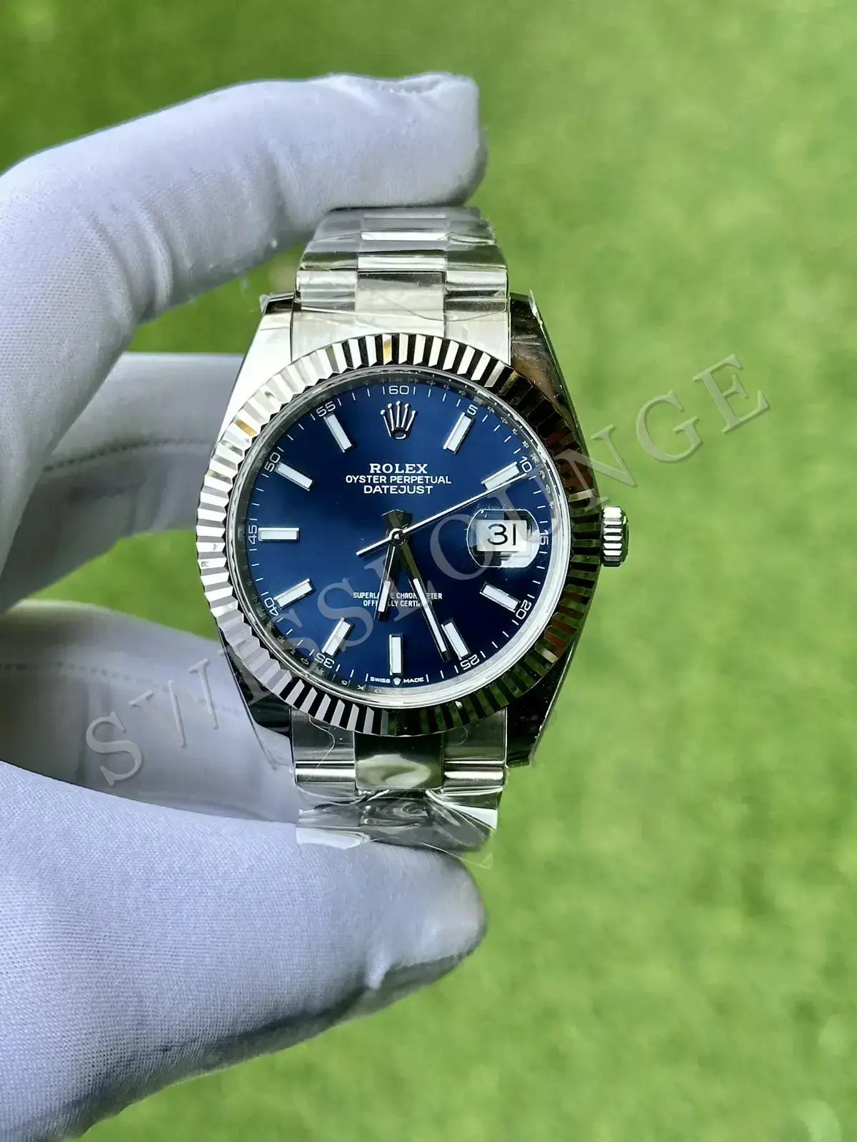 Rolex Datejust 36 mm "Palm Green Fluted Bezel Jubile Kordon" 126234 No. 05