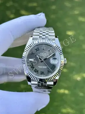 Rolex Datejust 36 mm "Palm Green Fluted Bezel Jubile Kordon" 126234 No. 06 — 1. görsel