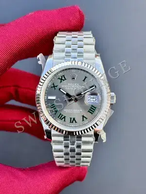 Rolex Datejust 36 mm "Palm Green Fluted Bezel Jubile Kordon" 126234 No. 09 — 1. görsel