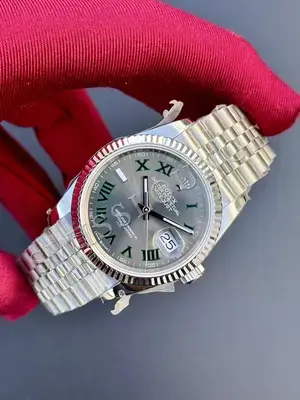 Rolex Datejust 36 mm "Palm Green Fluted Bezel Jubile Kordon" 126234 No. 09 — 3. görsel
