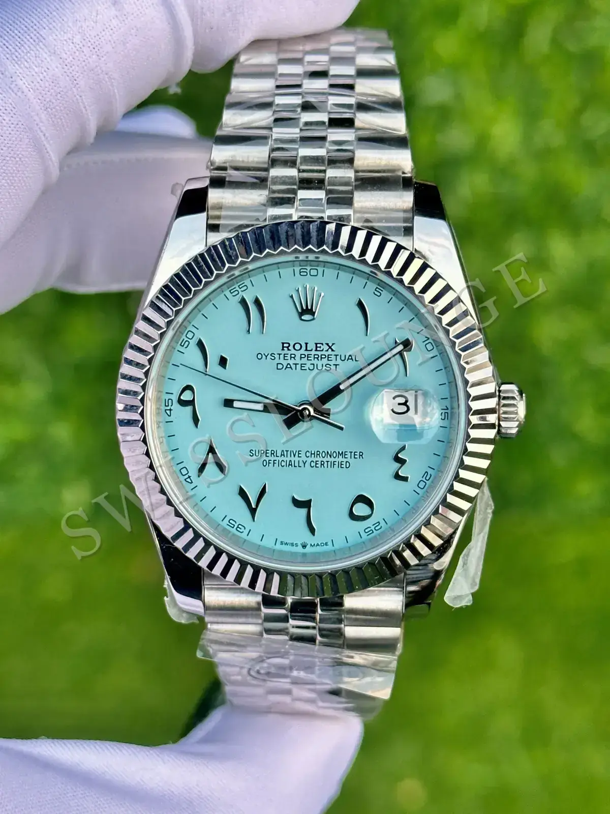 Rolex Datejust 36 mm "Palm Green Fluted Bezel Jubile Kordon" 126234 No. 12