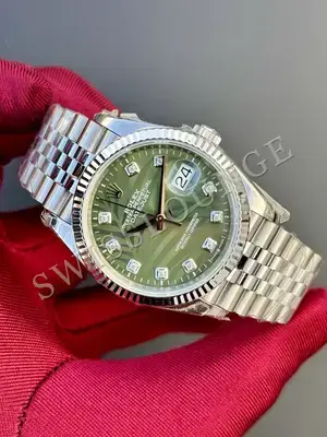 Rolex Datejust 36 mm "Palm Green Fluted Bezel Jubile Kordon" 126234 No. 15 — 2. görsel