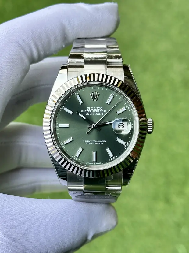 Rolex Datejust 41 mm "Mint Green Tirtikli Bezel Jubile Kordon" 126334