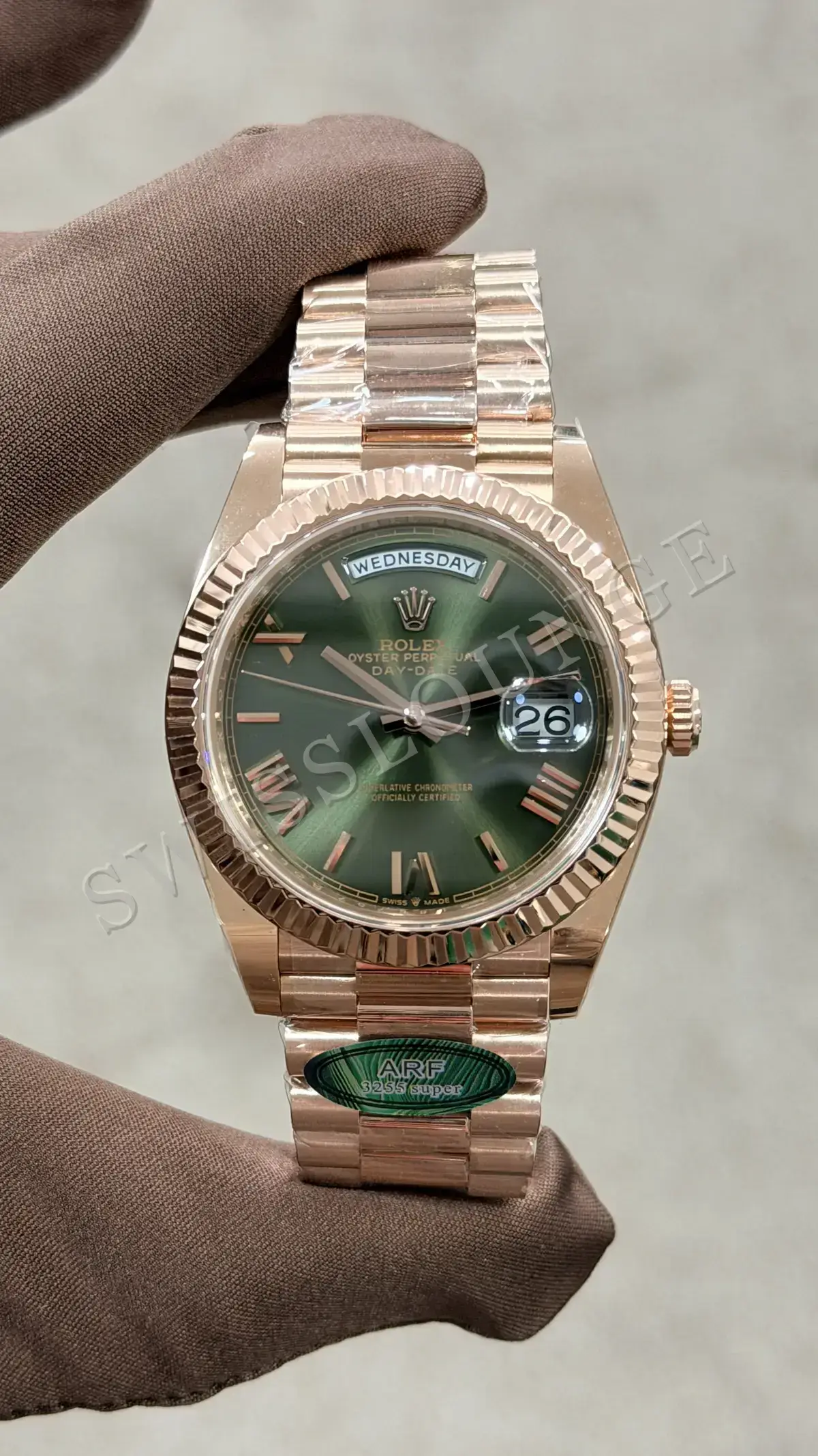 Rolex Day-Date 36 mm "Everose Arduvaz Diamond Kadran Tungsten" 128235 No. 06