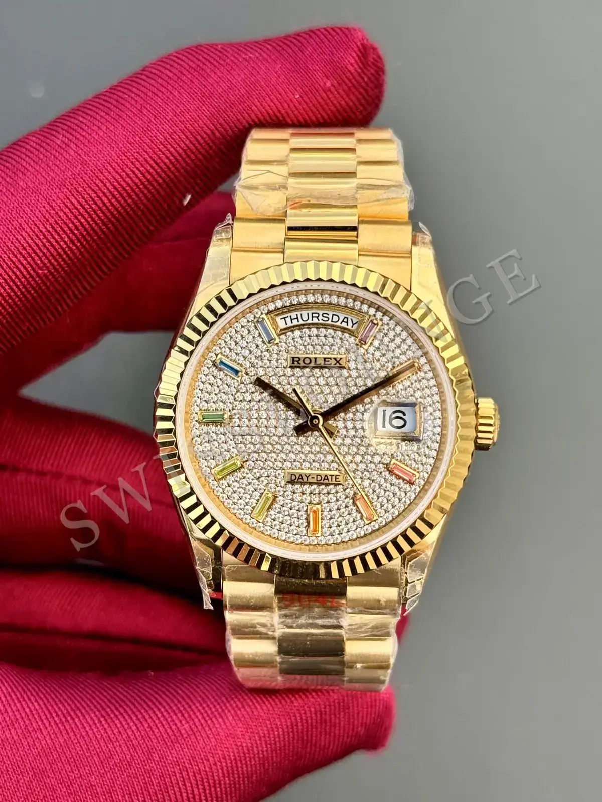 Rolex Day-Date 36 mm "Everose Arduvaz Diamond Kadran Tungsten" 128235