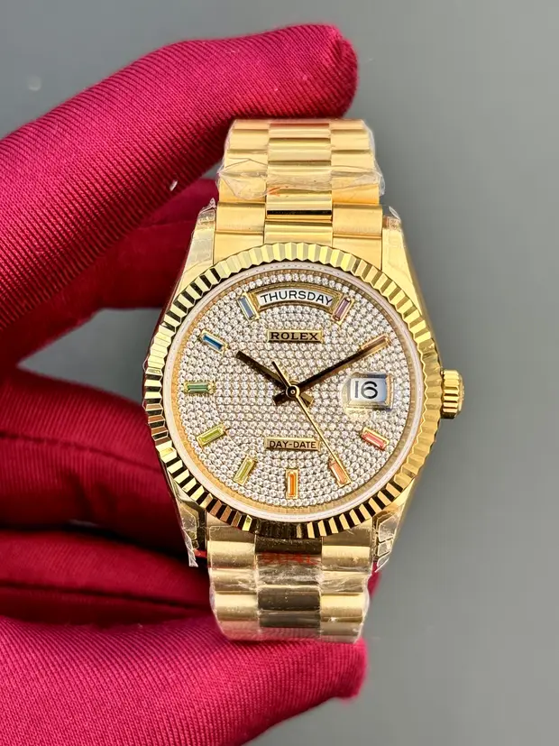 Rolex Day-Date 36 mm "Everose Arduvaz Diamond Kadran Tungsten" 128235