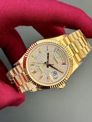 Rolex Day-Date 36 mm "Everose Arduvaz Diamond Kadran Tungsten" 128235, 3. görsel