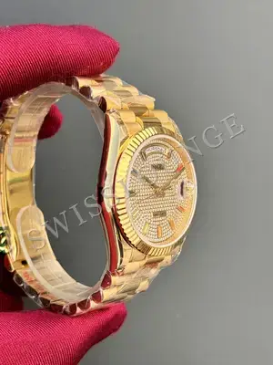 Rolex Day-Date 36 mm "Everose Arduvaz Diamond Kadran Tungsten" 128235, 5. görsel