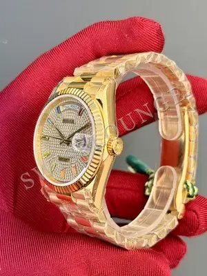 Rolex Day-Date 36 mm "Everose Arduvaz Diamond Kadran Tungsten" 128235, 6. görsel