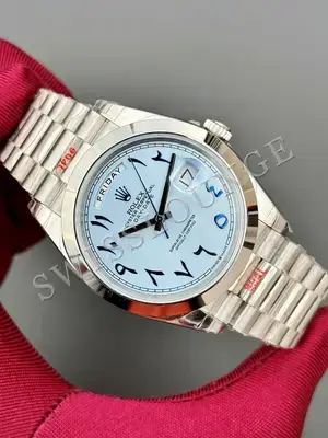 Rolex Day-Date "II Platinum Ice Blue Arabic Dial" — 2. görsel