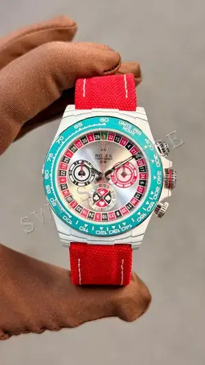Rolex Daytona "Turkuaz Baget Bezel Kırmızı Kordon" — 3. görsel